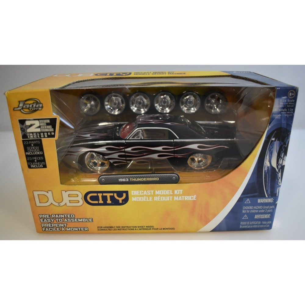 Jada Dub City 1963 Thunderbird Black and Flame 1:24 Dubshop Die Cast Model Kit